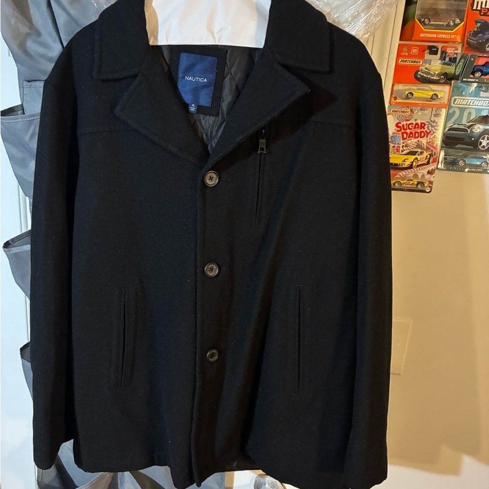 Nautica Men's Classic Black Pea Coat
